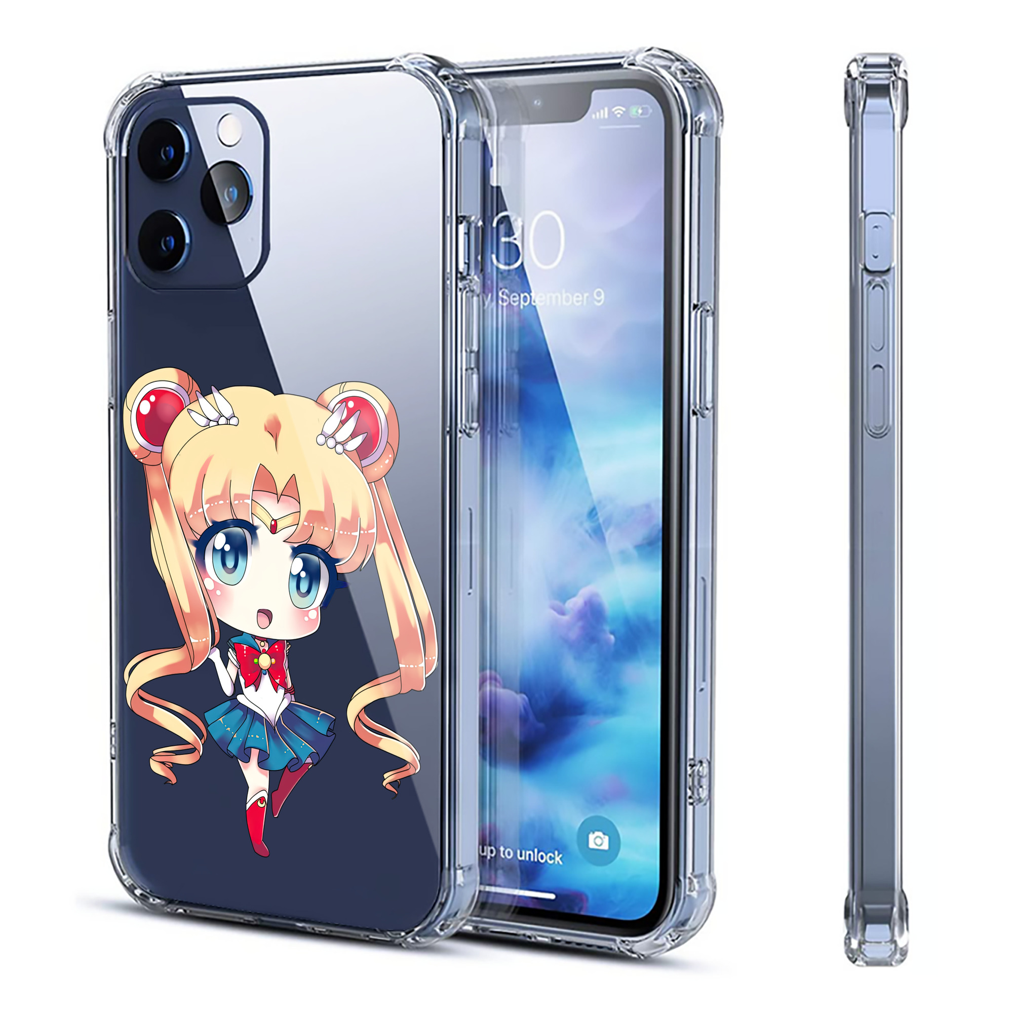 （画像用） 美少女戦士セーラームーン 月野 うさぎ つきの うさぎ Sailor Moon Tsukino Usagi 【iPhone 12シリーズ対応】透明スマホケース（クリアソフトケース）